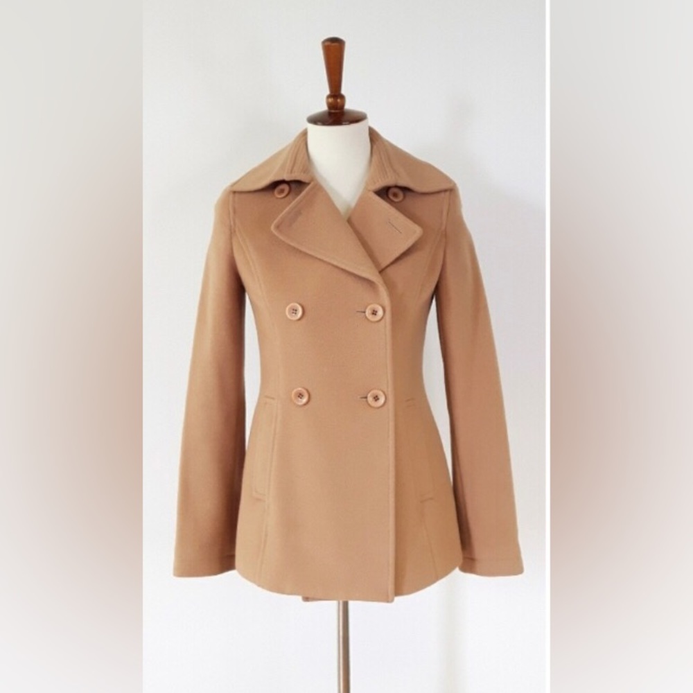 Atelier Sab | Vintage Double Breasted Pea Coat in Camel (tan)